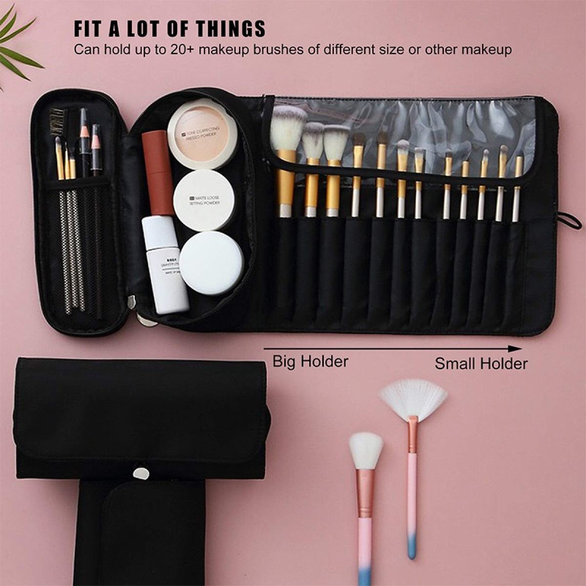 Bolso Organizador Maquillaje Compartimientos Enrollable - Imagen 12