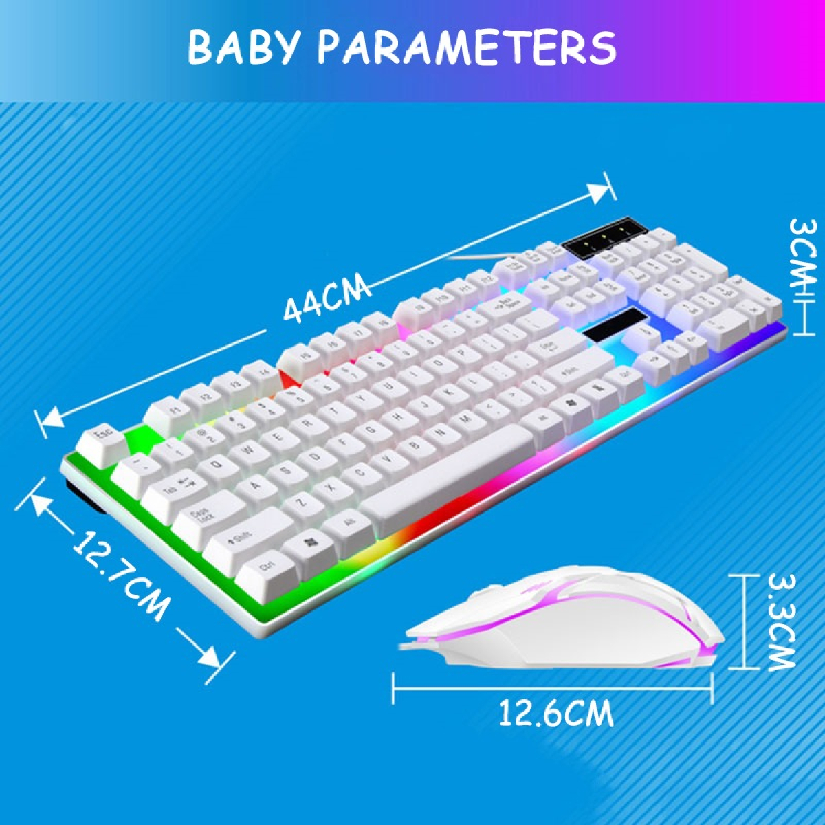 Teclado+mouse Gamer Silencioso Con Luces Rgb Usb - Imagen 8