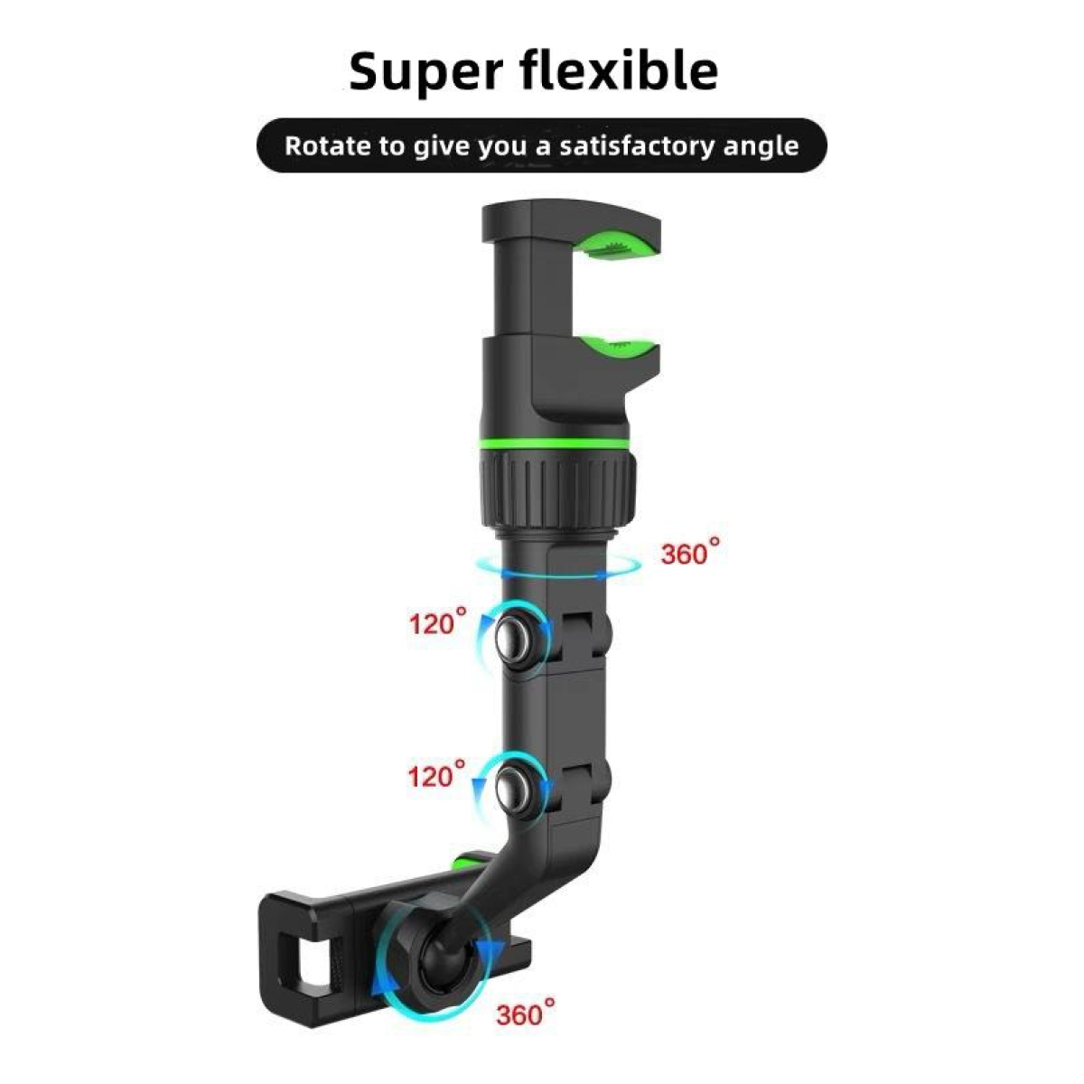 Soporte Celular P/ Espejo Retrovisor 360° Ajustable 50-100mm - Imagen 2