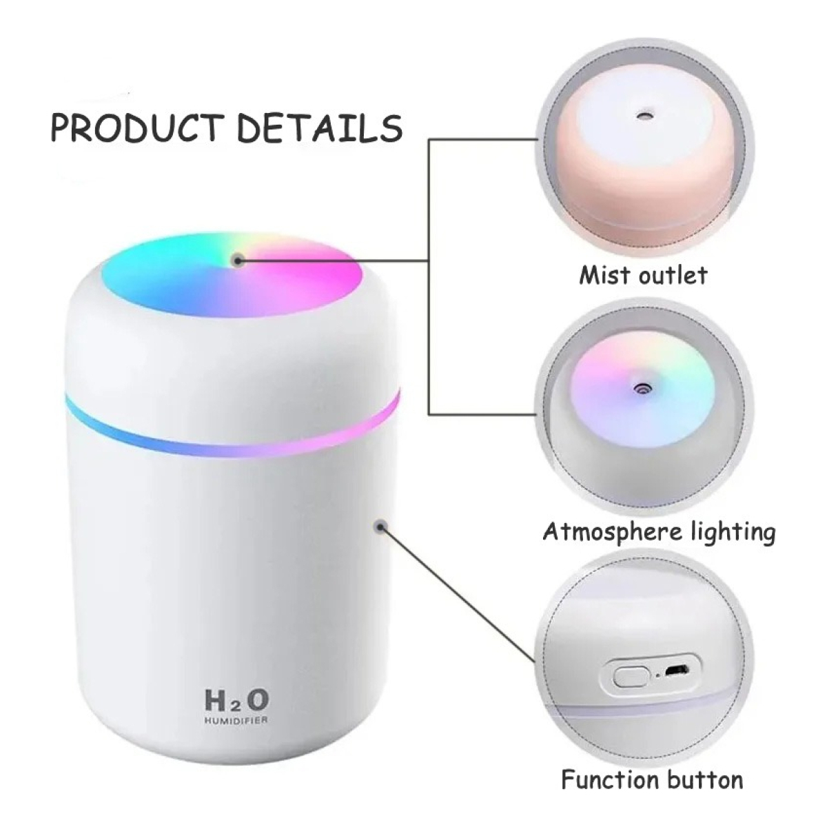 Humidificador Aromatizador Purificadorled Apagado Automatico - Imagen 10
