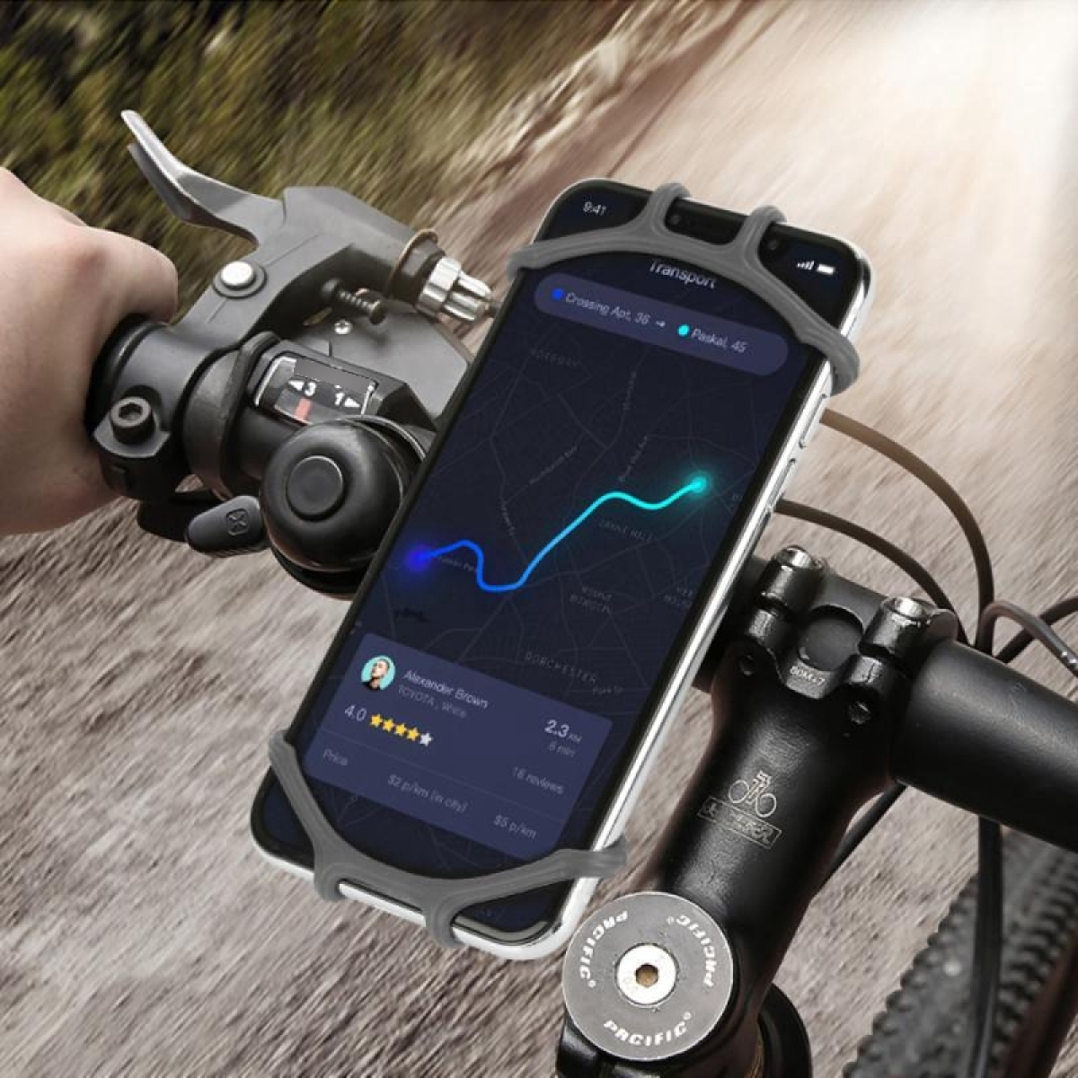 Soporte De Celular Silicona Ajustable Para Bicicleta Y Moto - Imagen 1
