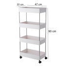 Carrito Organizador 4 Niveles Con Ruedas Cocina Baño - Imagen 4
