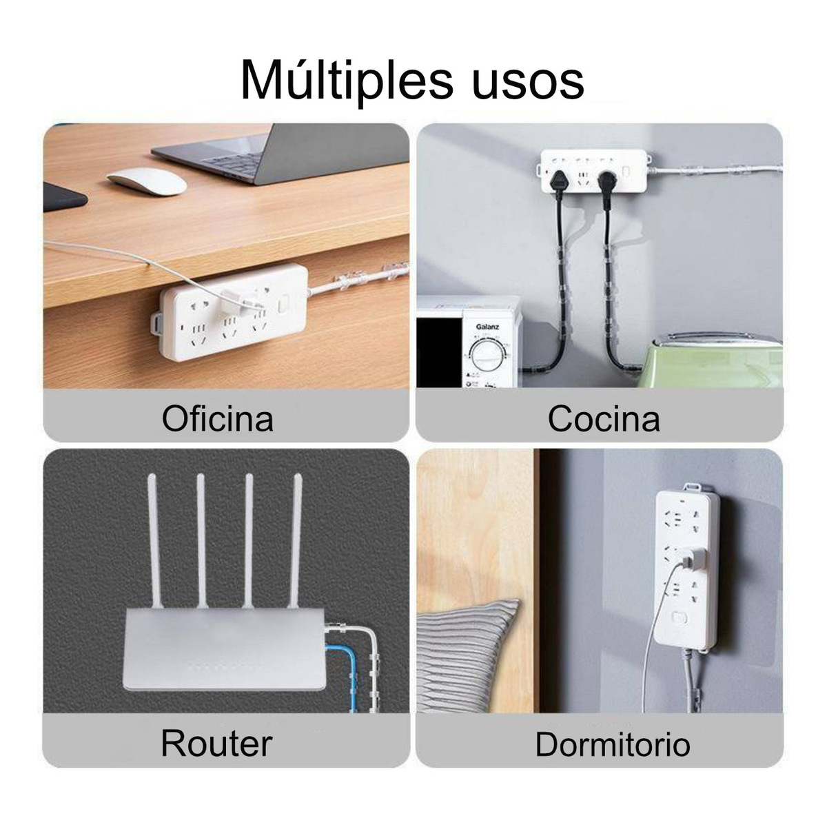 Organizador De Cables Encastrable Giratorio 360° - Imagen 3
