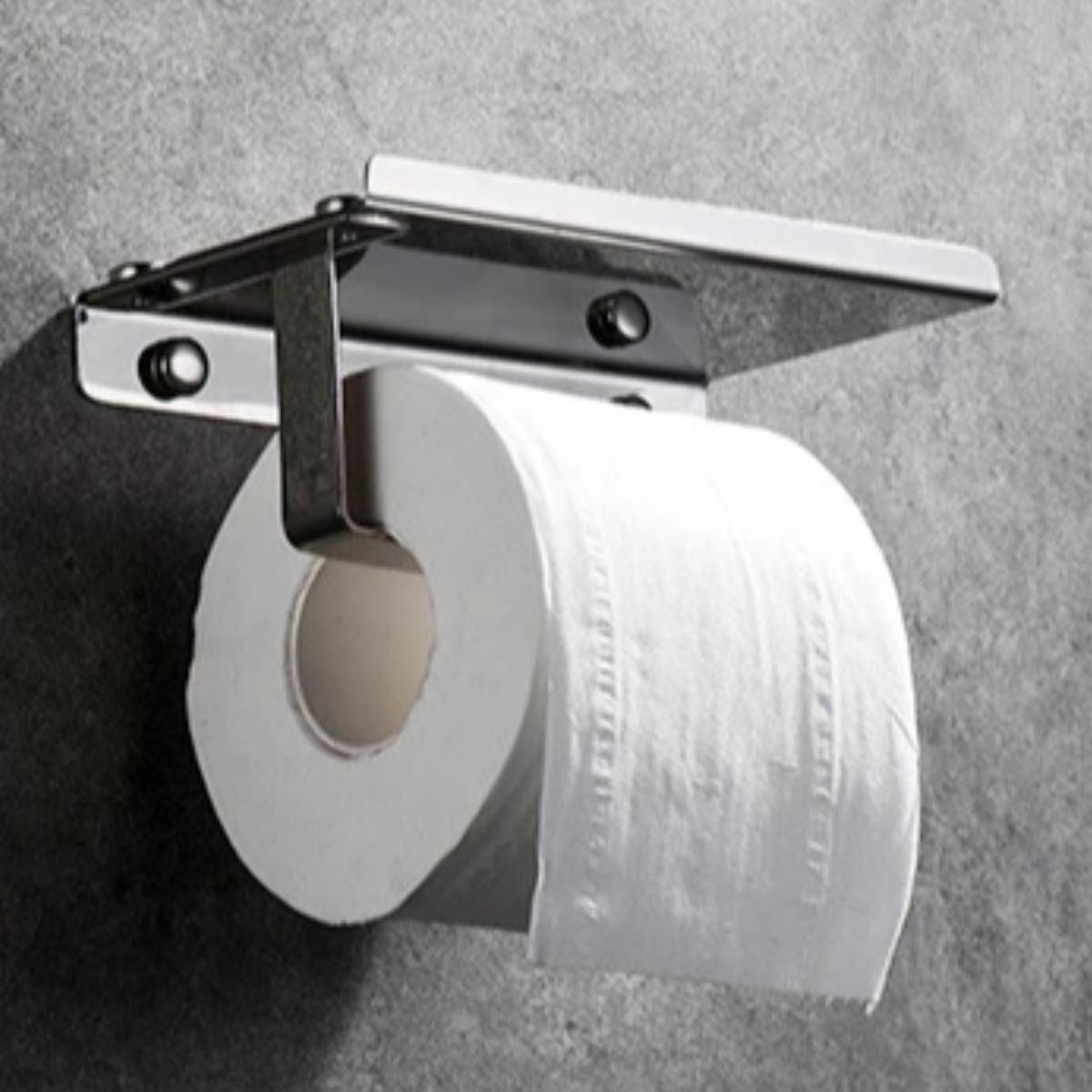 Soporte Portarrollo Papel Higiénico Con Base Montaje Metal - Imagen 3