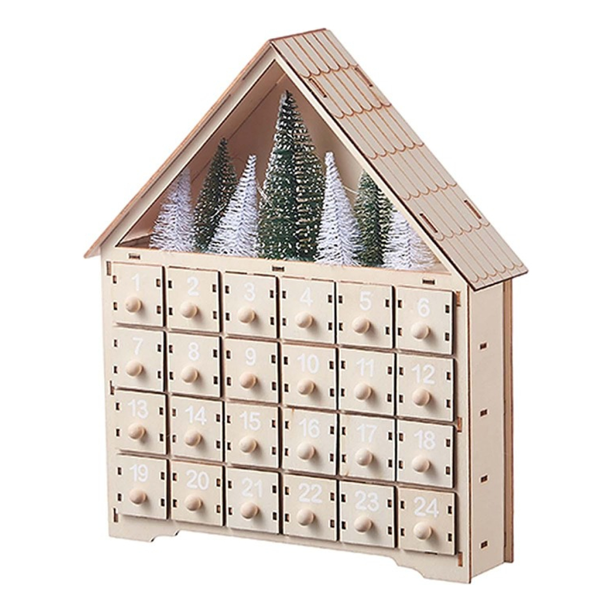 Calendario Adviento Navidad Grande Casita De Madera C/ Luces - Imagen 6