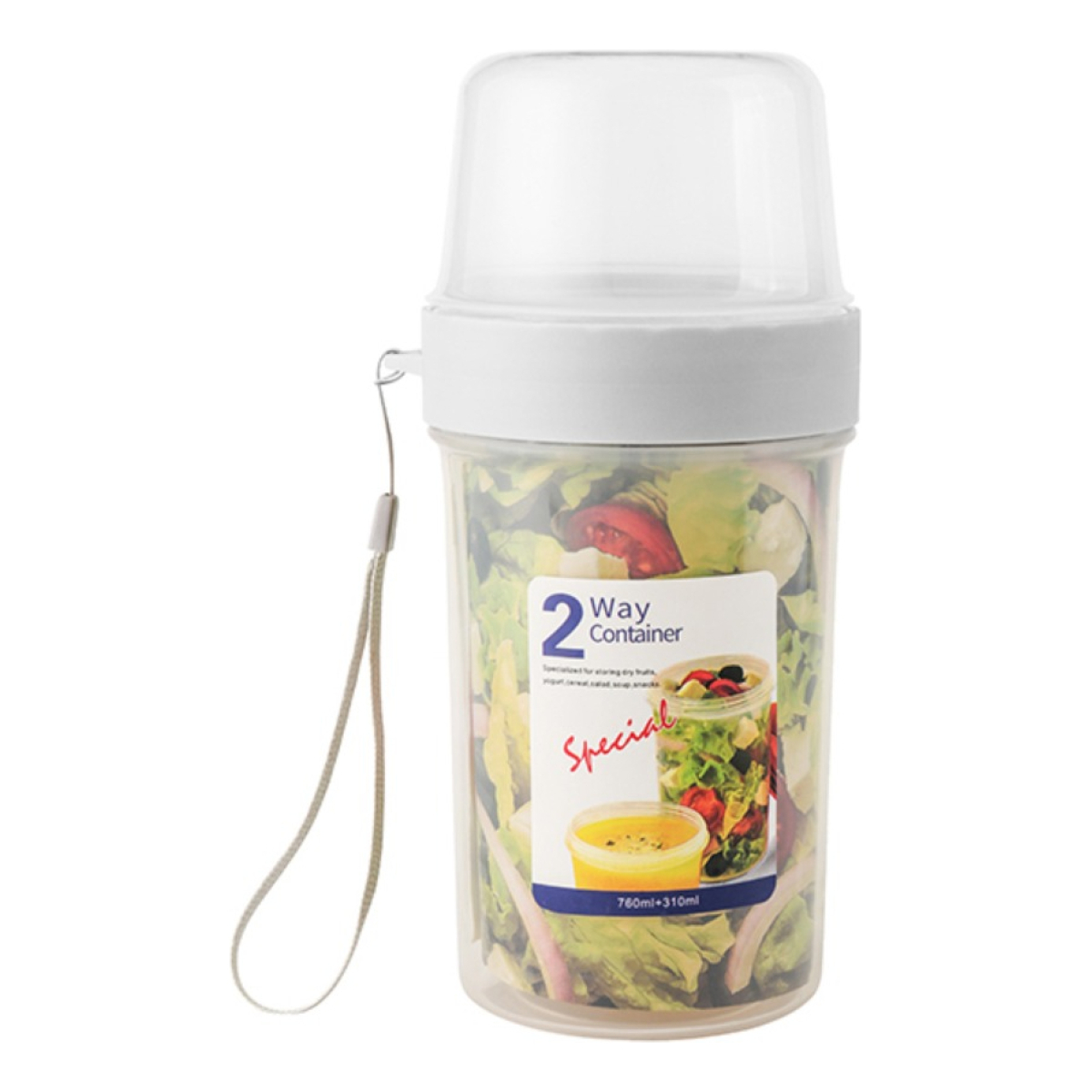 Vaso Contenedor Recipiente Plástico Doble Grande 310ml+760ml - Imagen 1