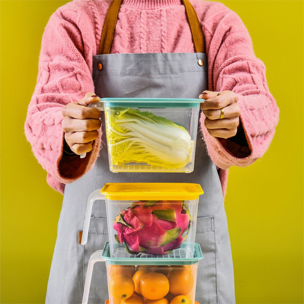 Organizador Alimentos De Cocina Heladera 2,5 Lts Colores - Imagen 4