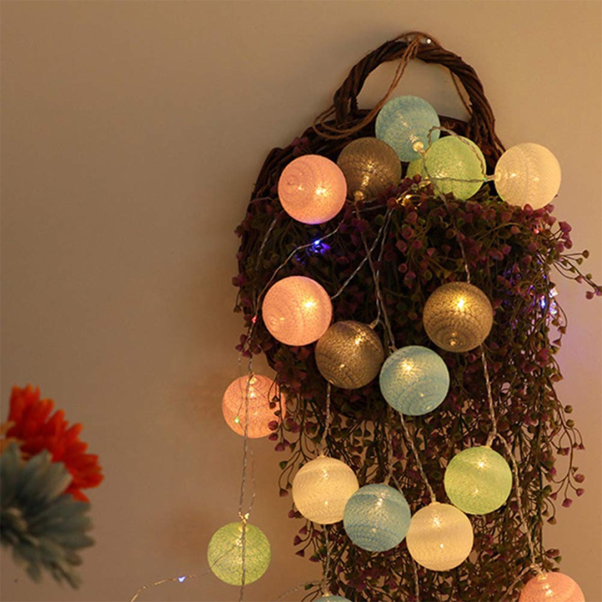 Guias Luces Cotton Ball Con Forma Esfera Led 3 Metros Guia - Imagen 40