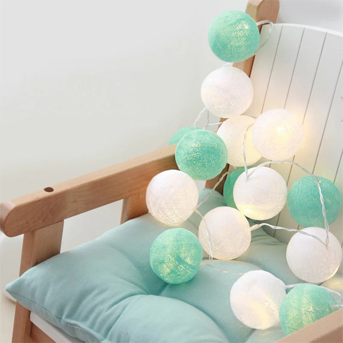 Guias Luces Cotton Ball Con Forma Esfera Led 3 Metros Guia - Imagen 4