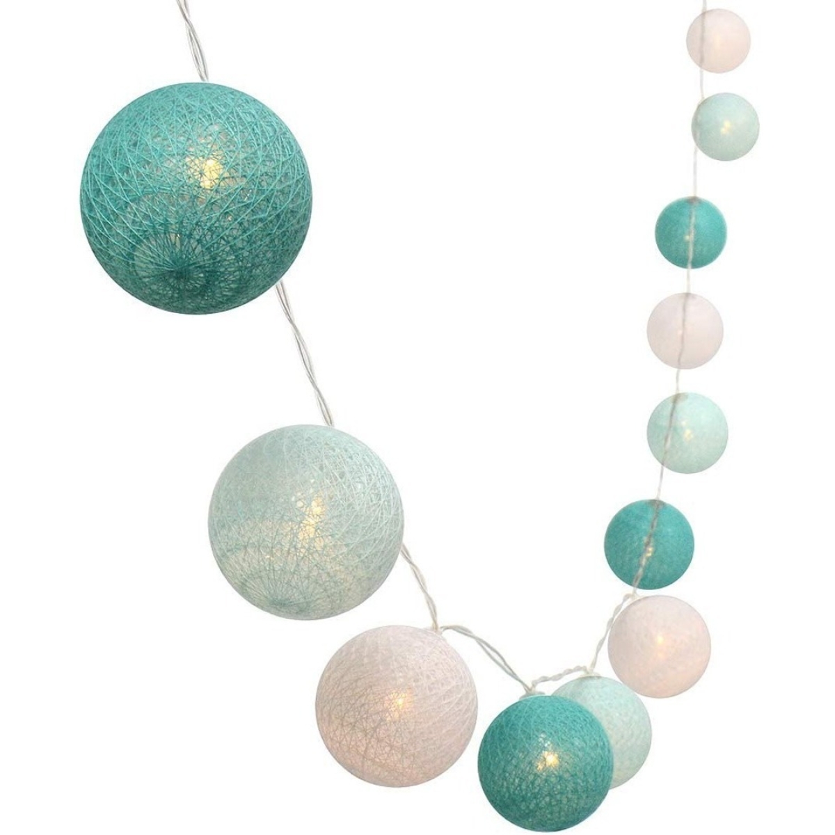Guias Luces Cotton Ball Con Forma Esfera Led 3 Metros Guia - Imagen 18