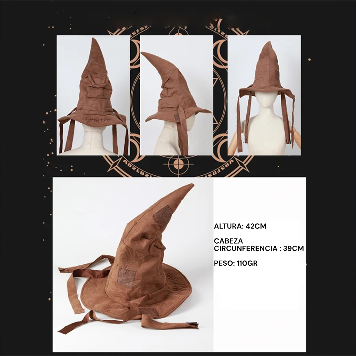 Sombrero Seleccionador Disfraz Brujo Accesorio 40cm - Imagen 2