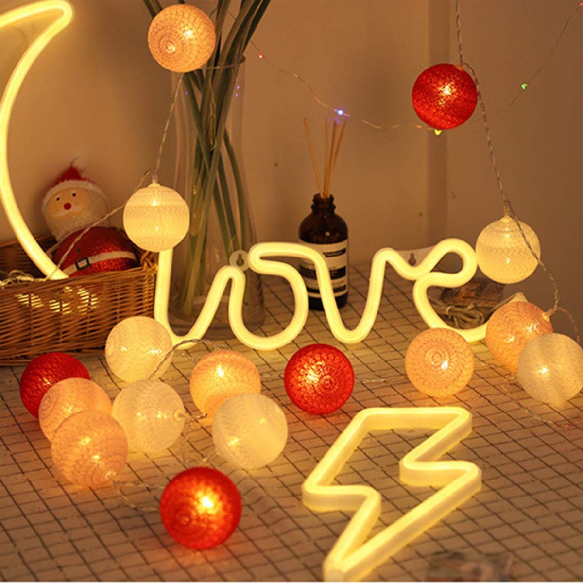 Guias Luces Cotton Ball Con Forma Esfera Led 3 Metros Guia - Imagen 36