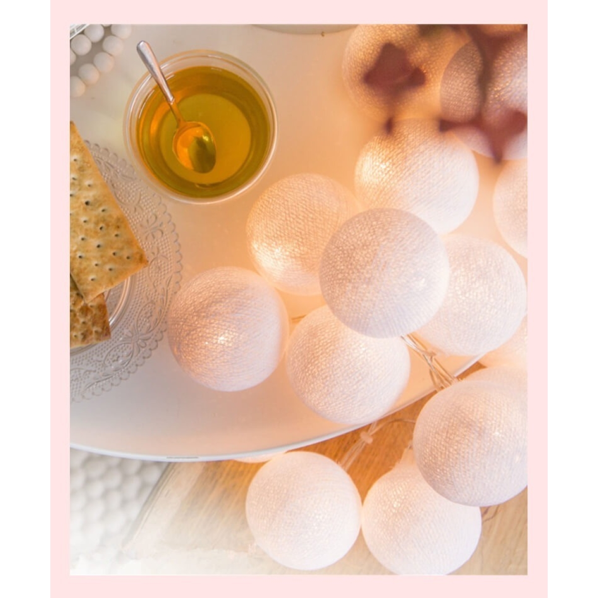 Guias Luces Cotton Ball Con Forma Esfera Led 3 Metros Guia - Imagen 13