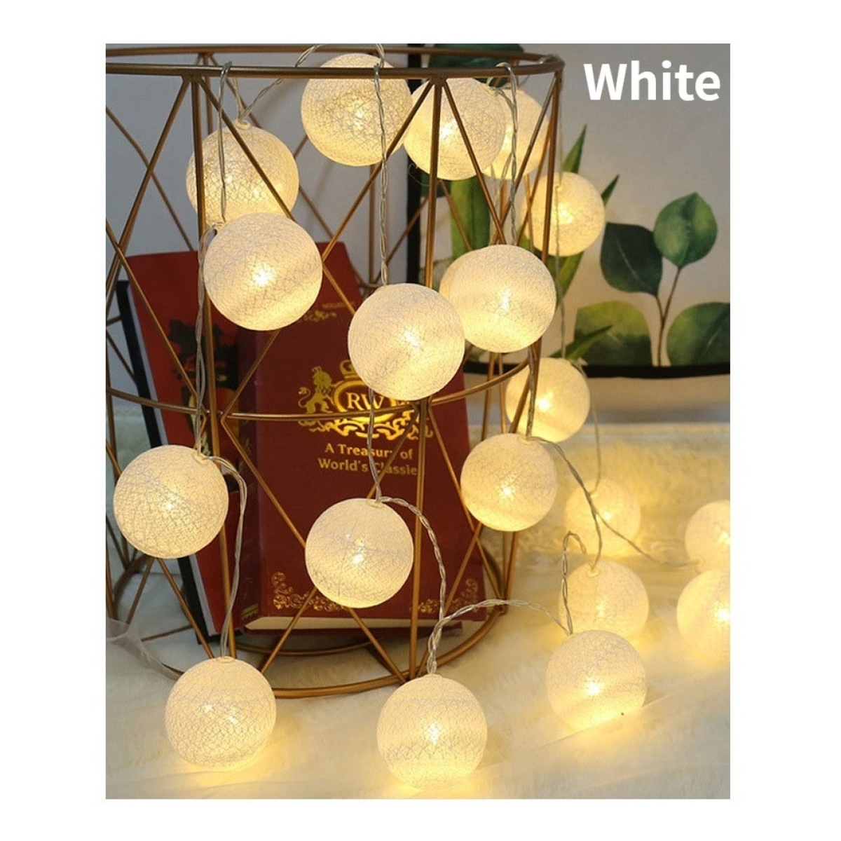 Guias Luces Cotton Ball Con Forma Esfera Led 3 Metros Guia - Imagen 12