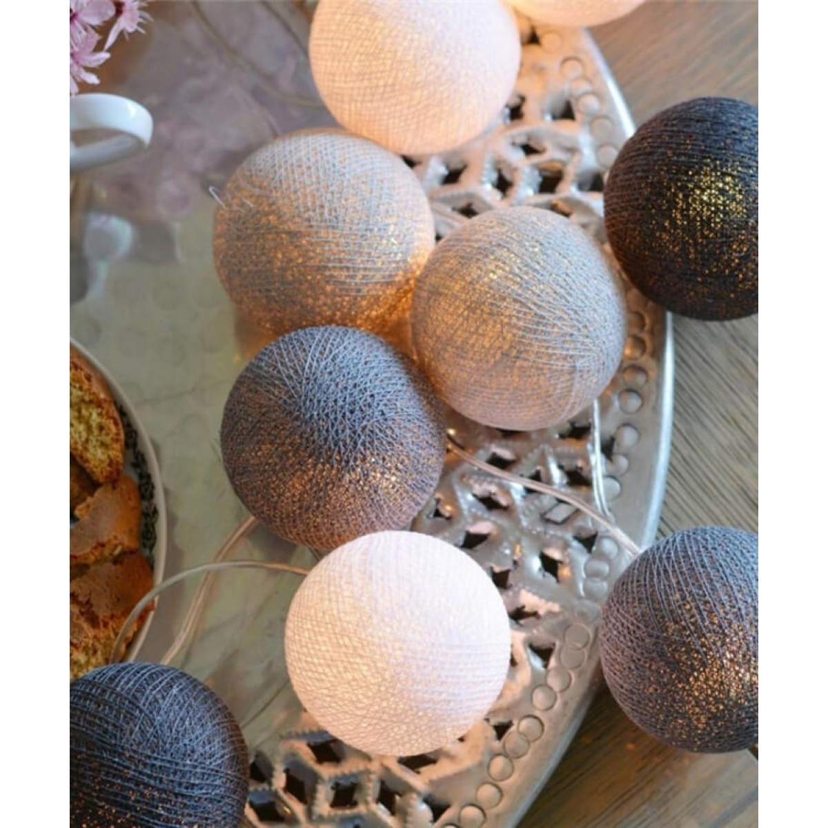 Guias Luces Cotton Ball Con Forma Esfera Led 3 Metros Guia - Imagen 25