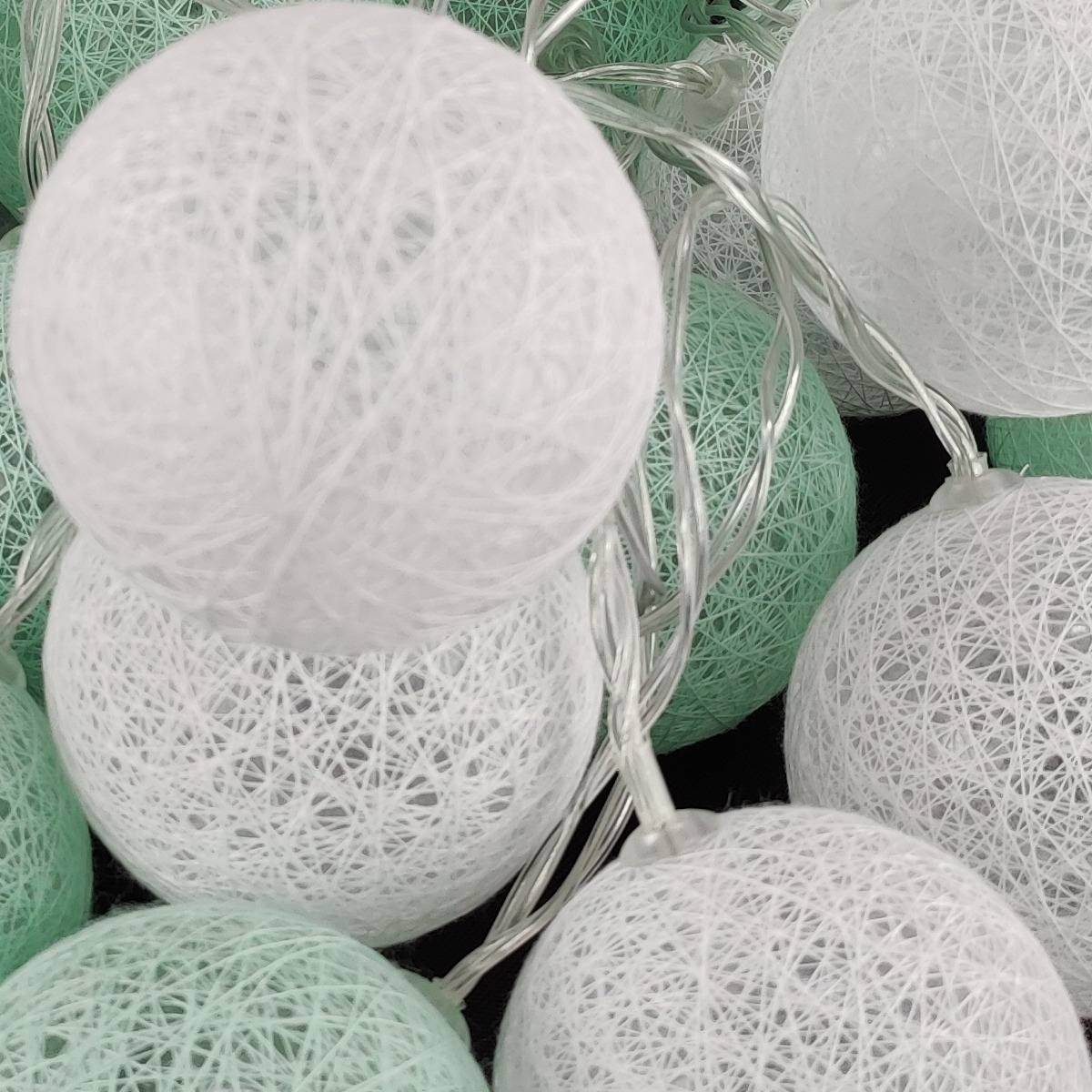 Guias Luces Cotton Ball Con Forma Esfera Led 3 Metros Guia - Imagen 5