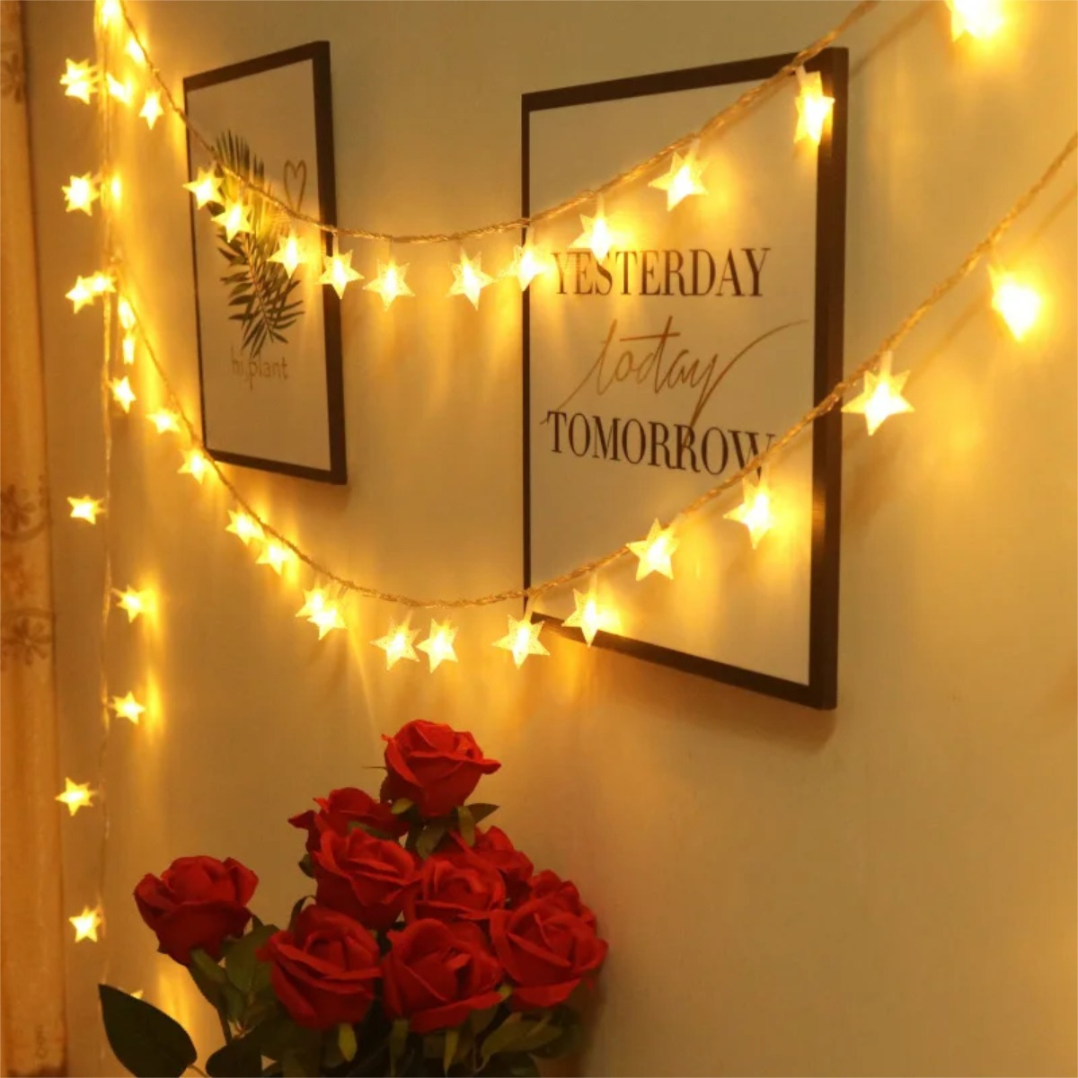 Guía De Luces Con 20 Estrellas Led Luz Blanca Navidad A Pila - Imagen 10