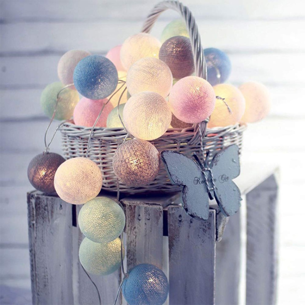 Guias Luces Cotton Ball Con Forma Esfera Led 3 Metros Guia - Imagen 34
