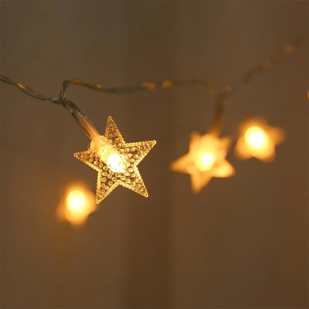 Guía De Luces Con 20 Estrellas Led Luz Blanca Navidad A Pila - Imagen 6