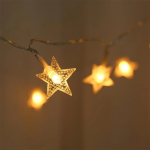 Guía De Luces Con 20 Estrellas Led Luz Blanca Navidad A Pila - Imagen 6