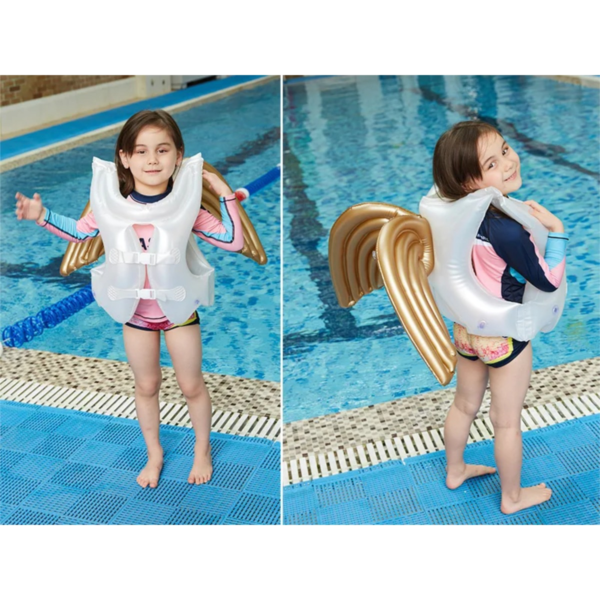 Chaleco Inflable Infantil Con Alas Para Piscina - Imagen 9