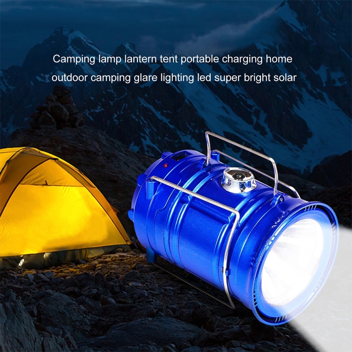 Linterna Farol Led Solar Lampara Camping Usb 2 En 1 - Imagen 5