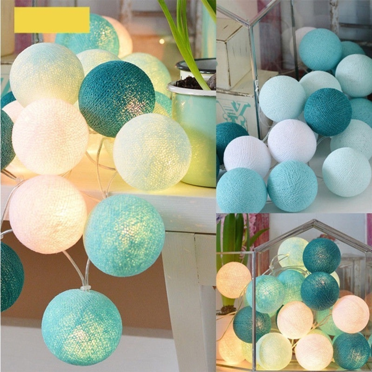Guias Luces Cotton Ball Con Forma Esfera Led 3 Metros Guia - Imagen 23