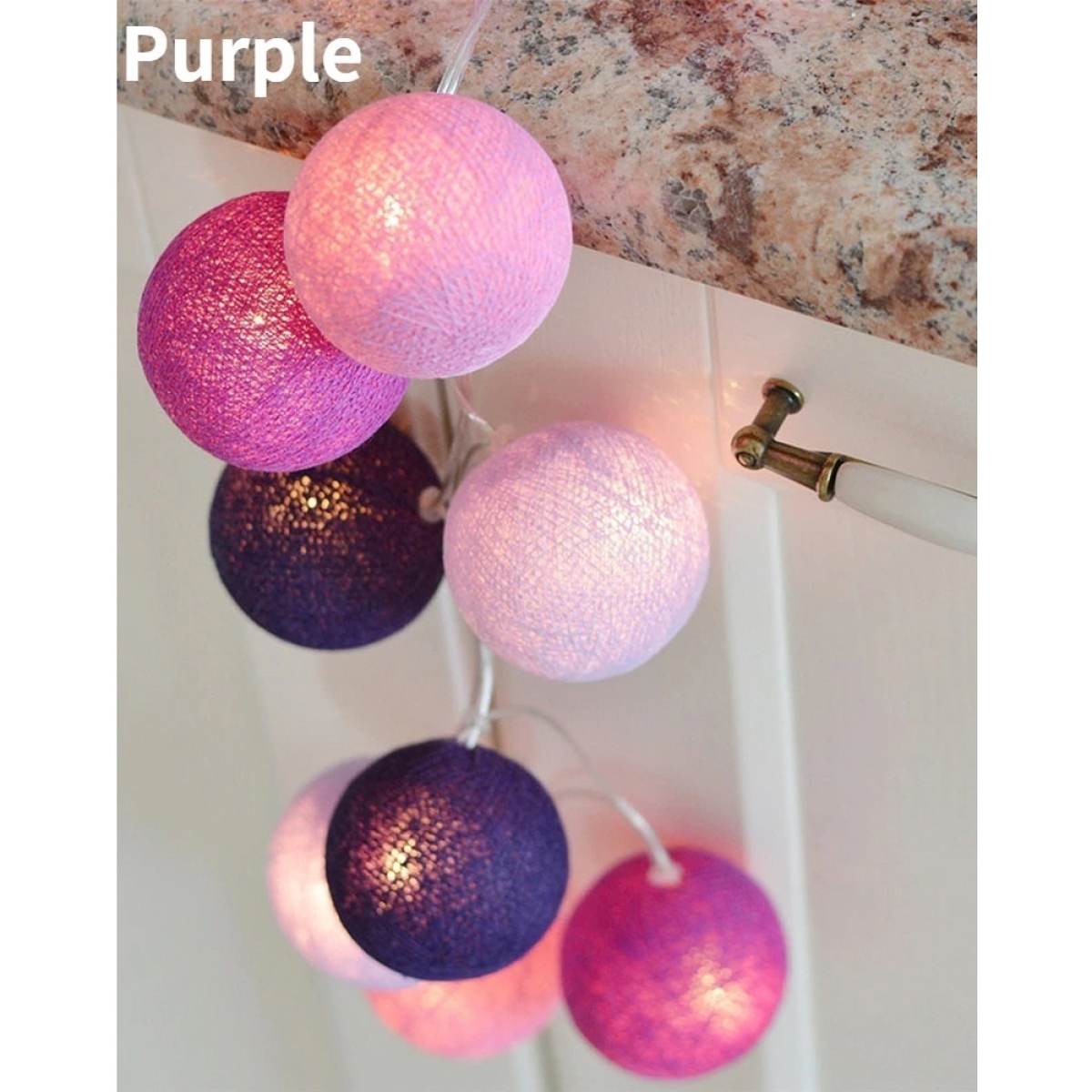 Guias Luces Cotton Ball Con Forma Esfera Led 3 Metros Guia - Imagen 30