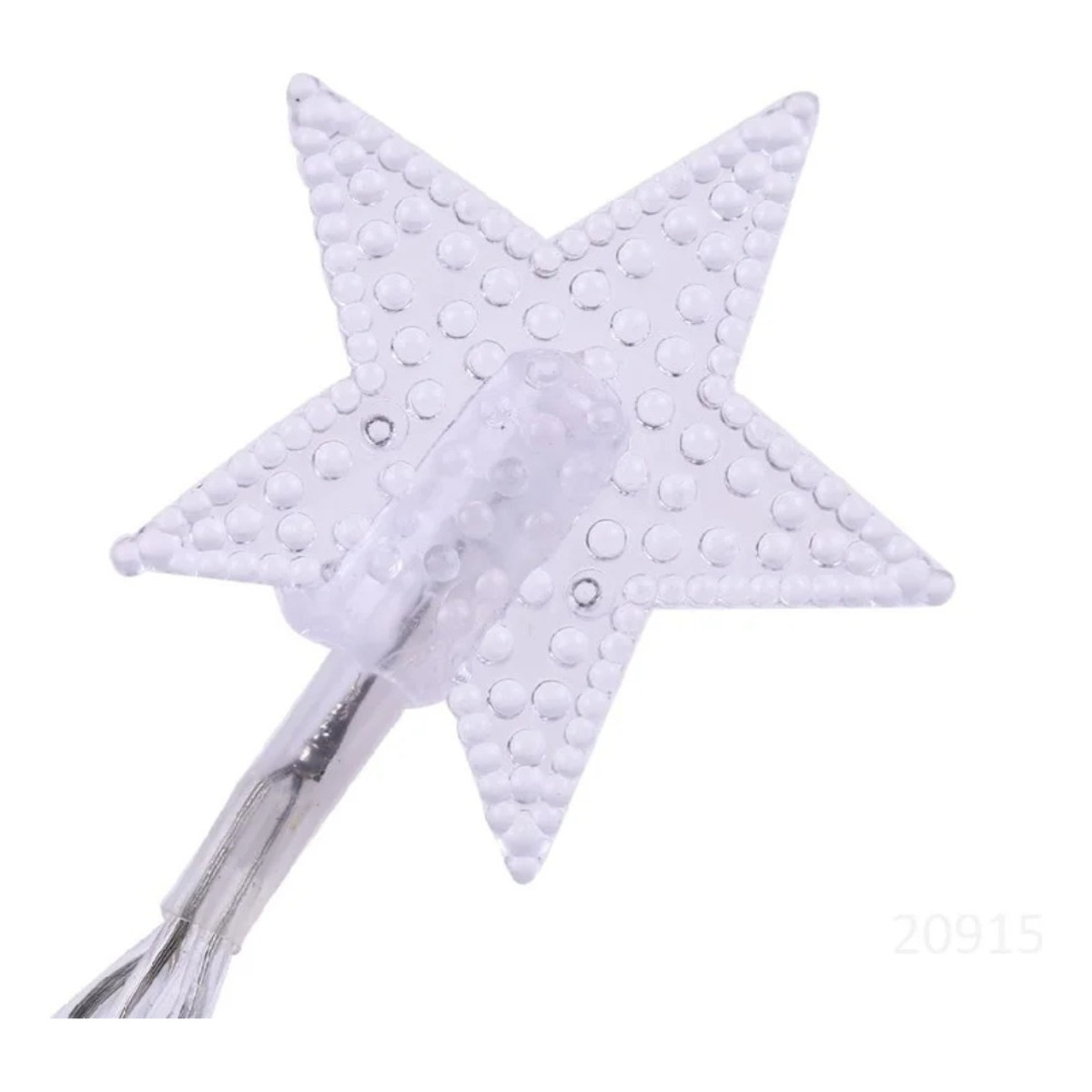 Guía De Luces Con 20 Estrellas Led Luz Blanca Navidad A Pila - Imagen 2