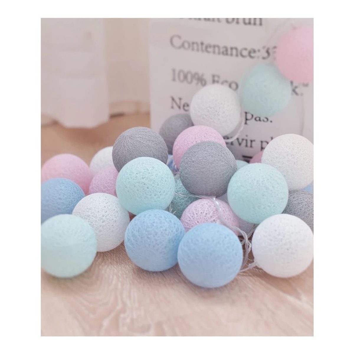 Guias Luces Cotton Ball Con Forma Esfera Led 3 Metros Guia - Imagen 15