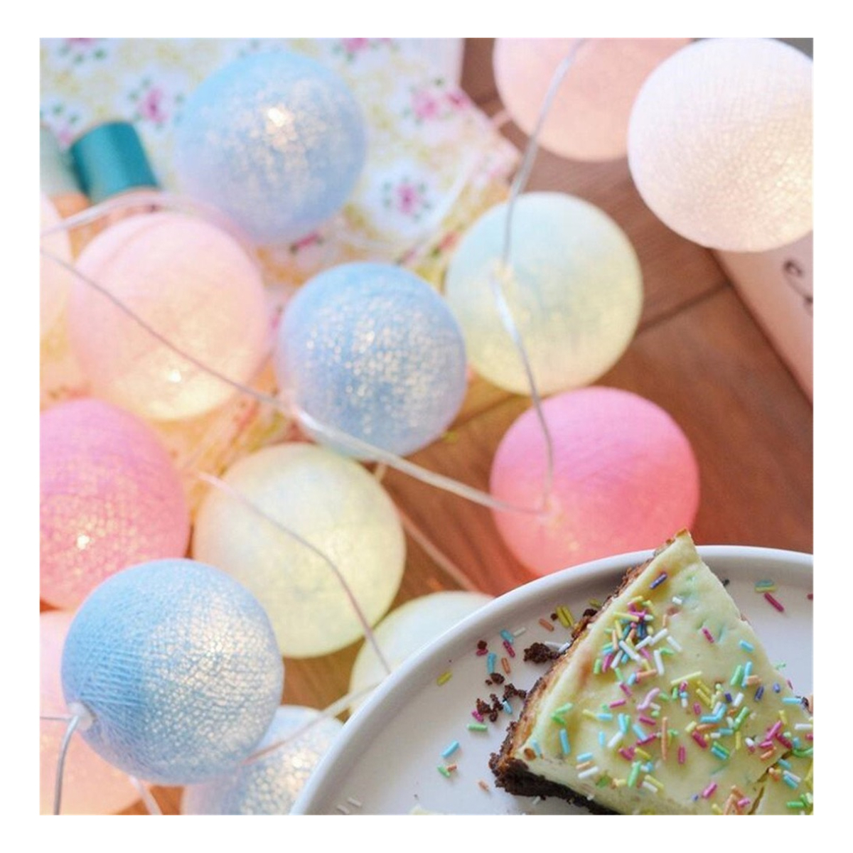 Guias Luces Cotton Ball Con Forma Esfera Led 3 Metros Guia - Imagen 35