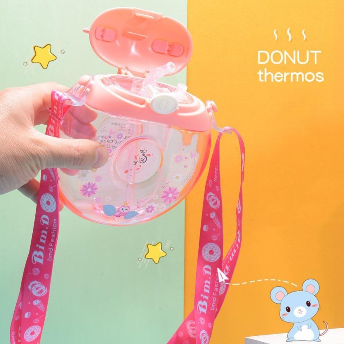 Botella De Agua Infantil Niños Cantimplora 450ml Con Correa - Imagen 10