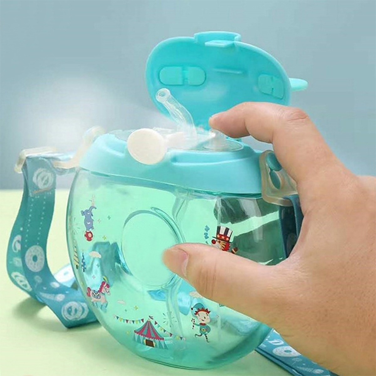 Botella De Agua Infantil Niños Cantimplora 450ml Con Correa - Imagen 3