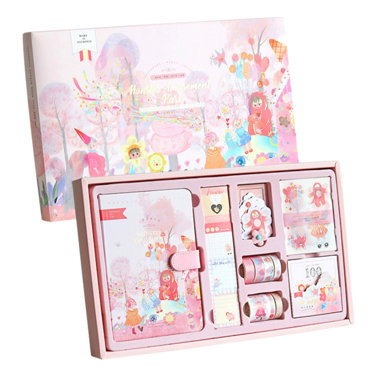 Set Cuaderno Diario Intimo + Stickers Reglas Cintas Y Más - Imagen 14