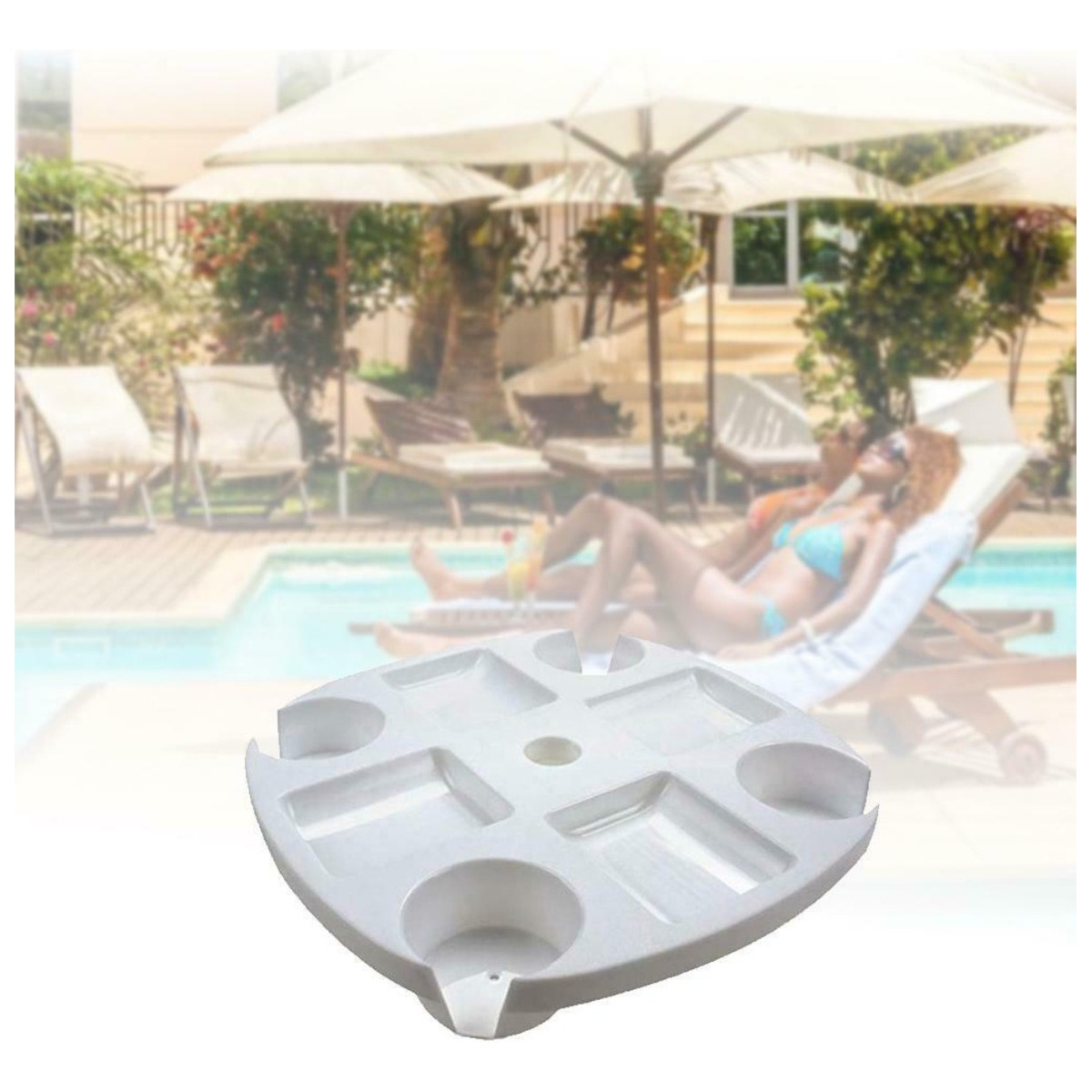 Soporte Posa Vaso Bandeja Mesa Para Sombrilla Playa Cómoda - Imagen 4