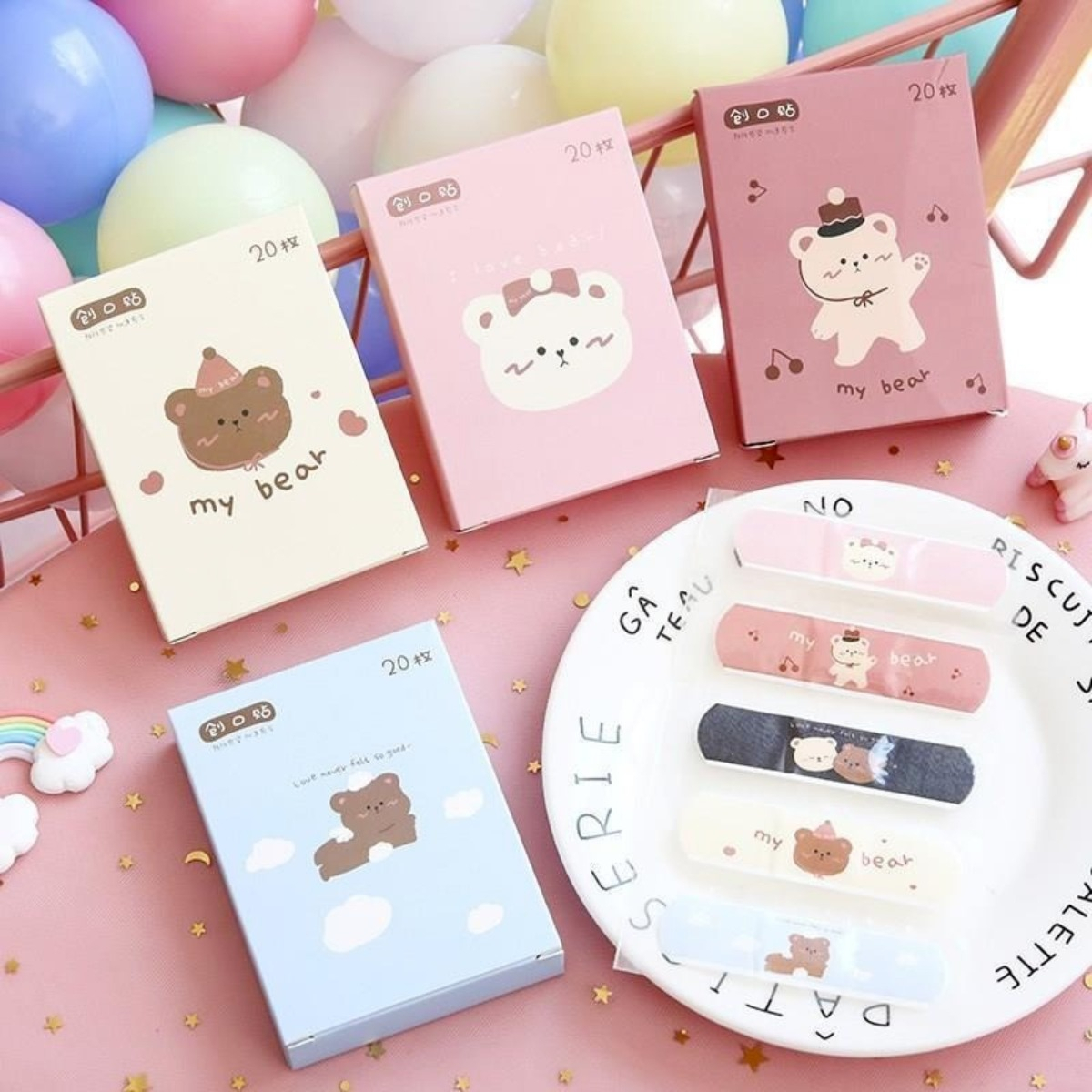 Pack X 20 Curitas Infantiles Diseños Kawaii - Dinosaurio - Imagen 4
