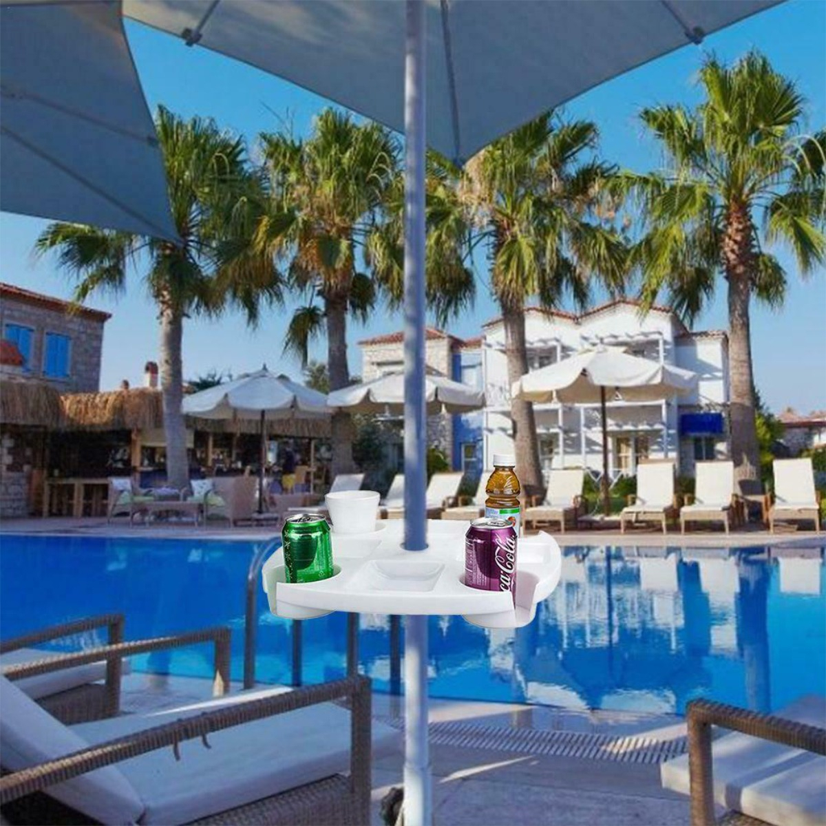 Soporte Posa Vaso Bandeja Mesa Para Sombrilla Playa Cómoda - Imagen 6