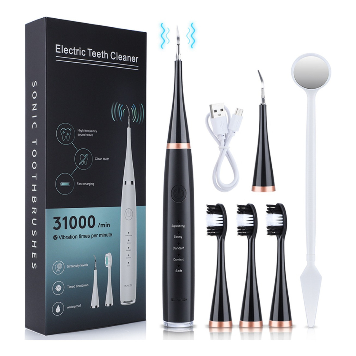 Limpiador Bucal Portatil Cepillo Dental Electrico 3 En 1 Usb - Imagen 5