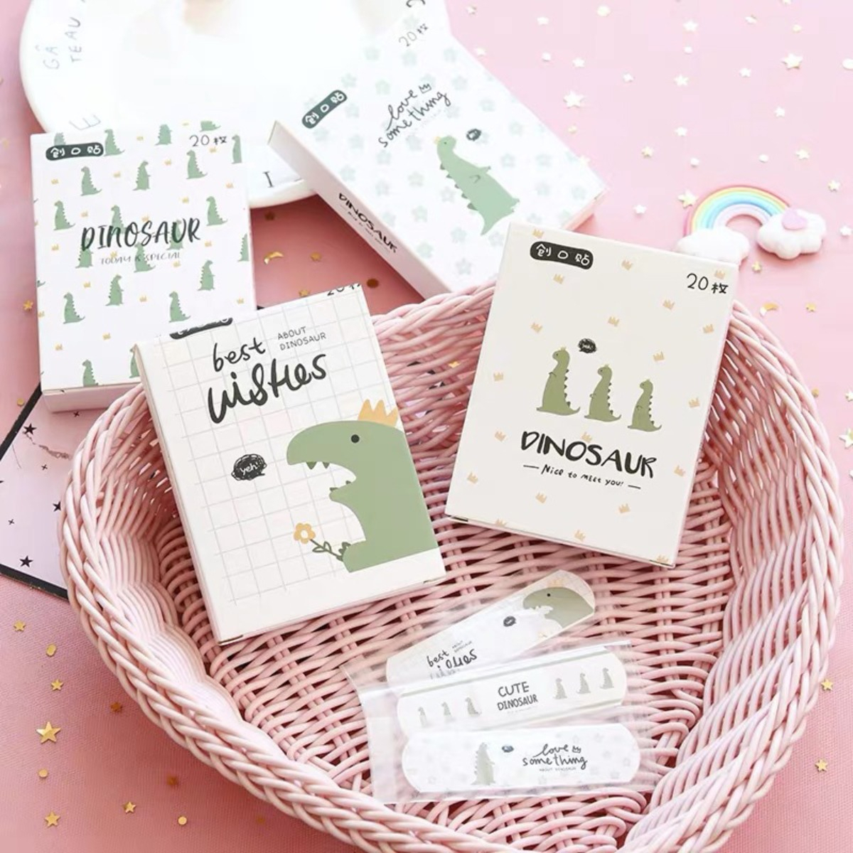 Pack X 20 Curitas Infantiles Diseños Kawaii - Dinosaurio - Imagen 3