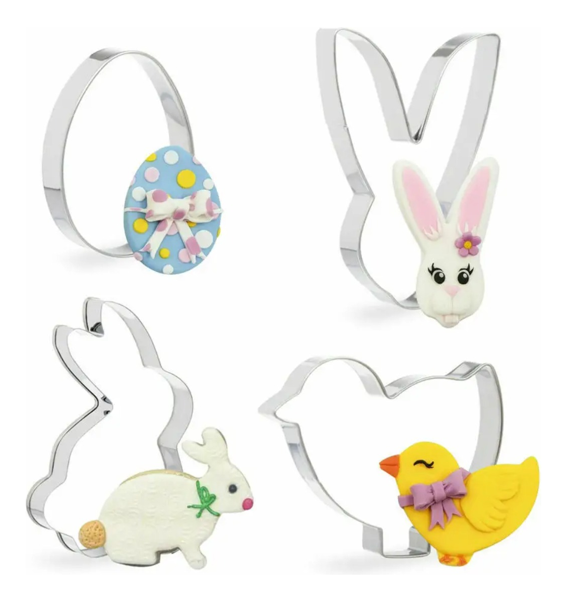 D_918892-MLU75234984531_032024-F.jpg Set De 4 Cortantes Pascuas En Acero Inoxidable - Imagen 1