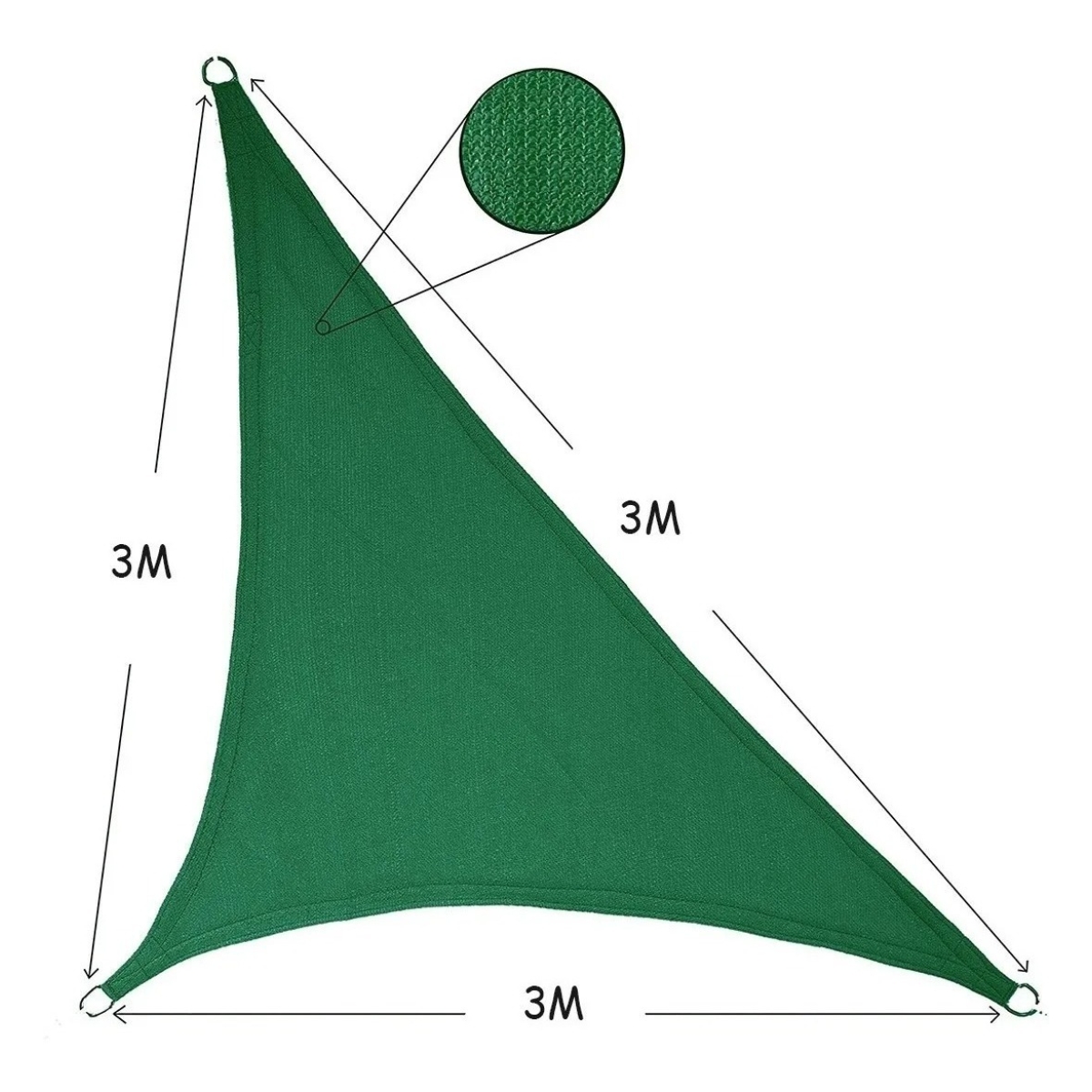 Lona Toldo Triangular Filtro Uv Calidad 3x3x3 - Imagen 3