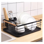 Escurridor Escurre Platos Asas De Madera Acero Inox - Imagen 3