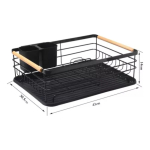 Escurridor Escurre Platos Asas De Madera Acero Inox - Imagen 2