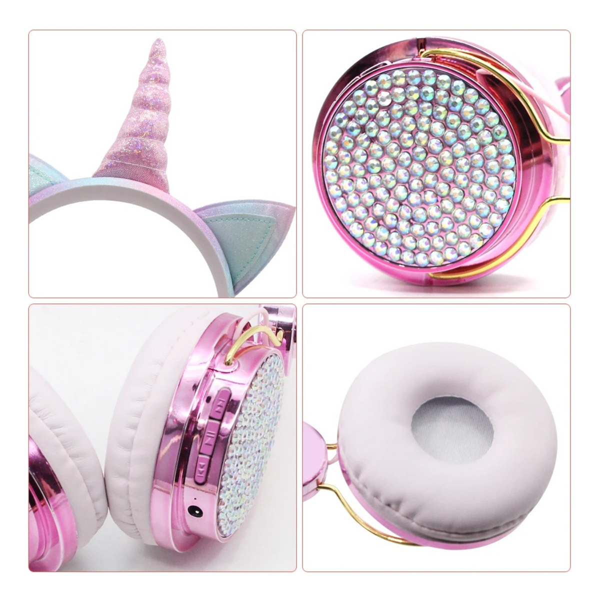 Auricular Infantil Unicornio Con Orejas Colores Bluetooth - Imagen 5