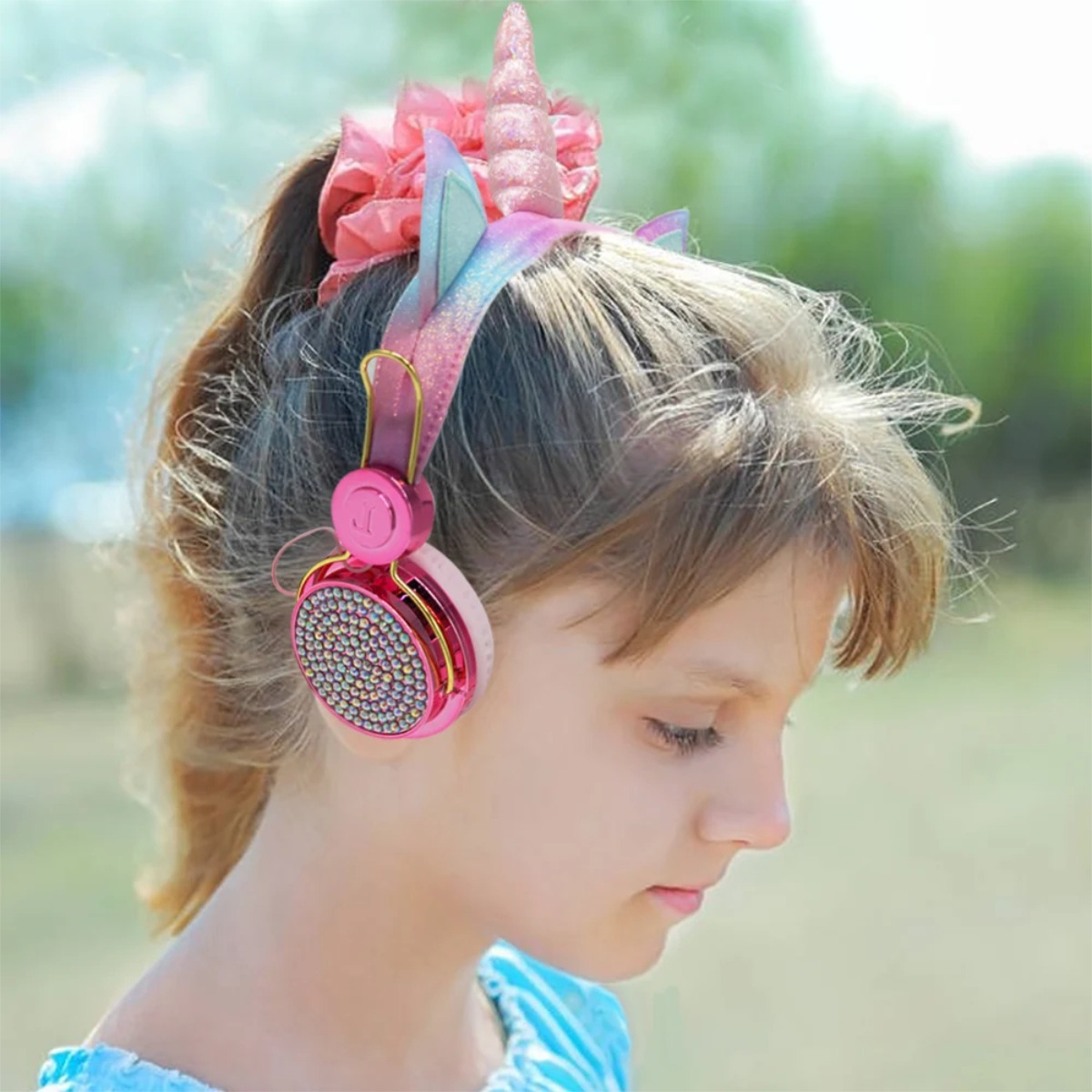 Auricular Infantil Unicornio Con Orejas Colores Bluetooth - Imagen 6