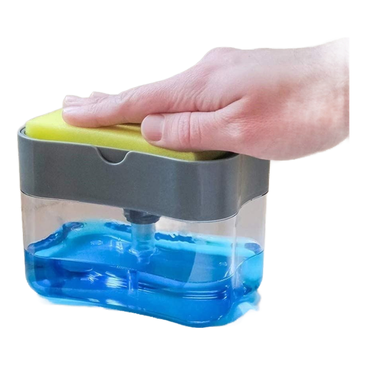 Soporte + Esponja Lava Platos Dispensador Detergente Jabón - Imagen 1