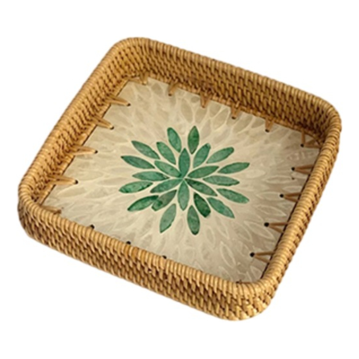 Bandeja Decorativa En Rattan Varios Diseños - Chica - Imagen 1