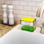 Soporte + Esponja Lava Platos Dispensador Detergente Jabón - Imagen 11
