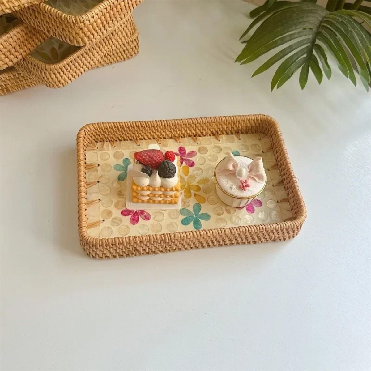 Bandeja Decorativa En Rattan Varios Diseños - Chica - Imagen 19