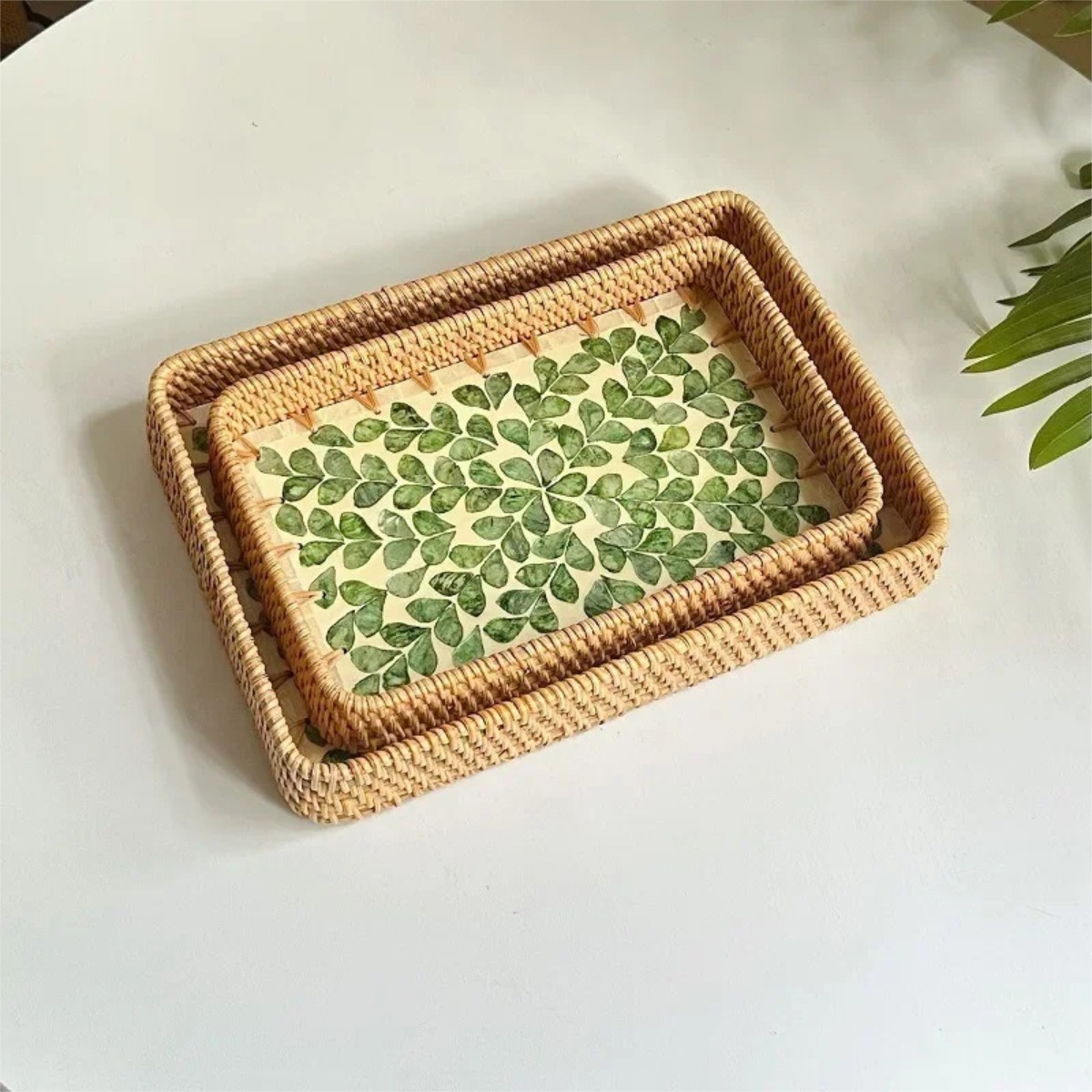 Bandeja Decorativa En Rattan Varios Diseños - Chica - Imagen 10